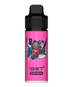 An e-liquid bottle featuring a cartoon character, from the Iget Vape brand.