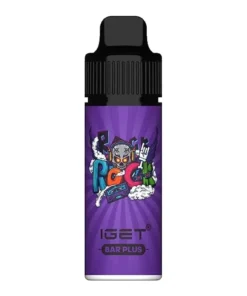 A purple bottle with a cartoon character on it, perfect for those looking for an affordable and fun iget bar vape option.