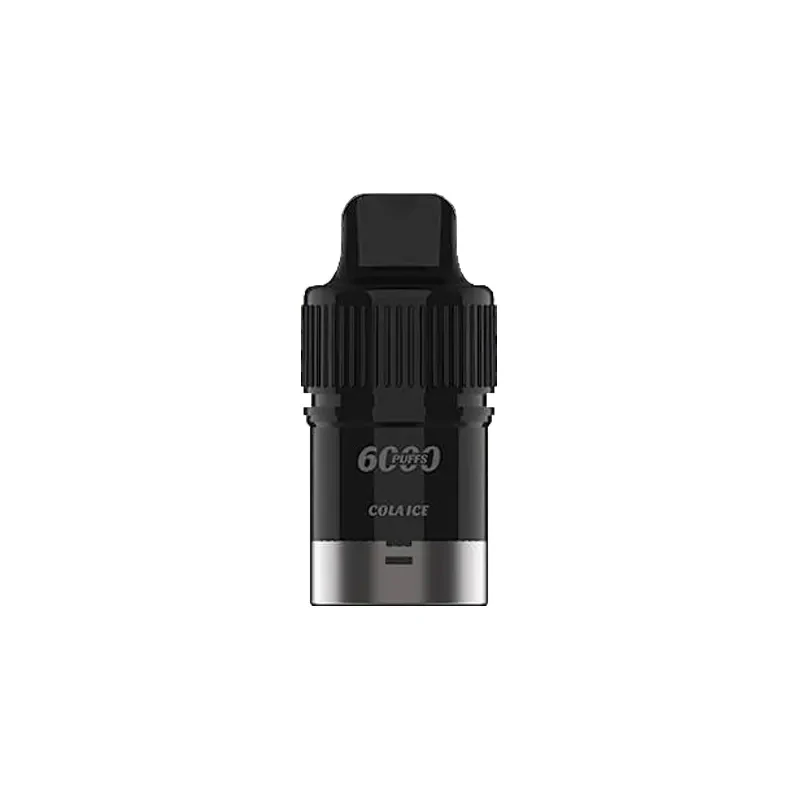 A black and white iGet vape on a white background.