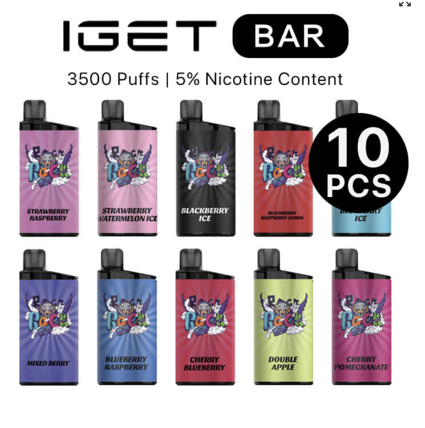 Get your Iget Bar Vape with this amazing deal of 10pcs e-liquid!