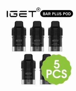 A selection of sleek black and silver electronic devices, including 5 Pcs IGET Bar Plus Pod Only.