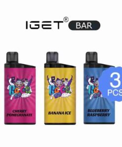 Buy the Iget Vape Bar Blueberry Ice e-liquid 3-pack at a discounted price.