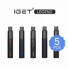 Get the IGET Legend Bundles 5 PCS vape pen at a bulk discount of 5pcs.