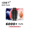 The IGET Bar Plus vape in Kiwi Pineapple Ice provides over 6000 puffs, delivering flavors of kiwi and pineapple.