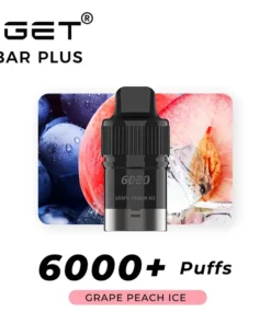 The IGET Bar Plus vape in Kiwi Pineapple Ice provides over 6000 puffs, delivering flavors of kiwi and pineapple.