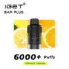 Sporting a vibrant orange backdrop, the IGET Bar Plus Pod offers 6000+ puffs of Kiwi Pineapple Ice flavor, delivering an unbeatable vaping experience.