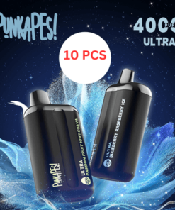 The Punkapes Ultra 4000 vape devices, with a starry blue design, offer flavors like Passion Fruit Kiwi Guava and Blueberry Raspberry Ice. Each box contains 10 pieces, ensuring an impressive 4000 puffs per device for a sublime vaping experience.